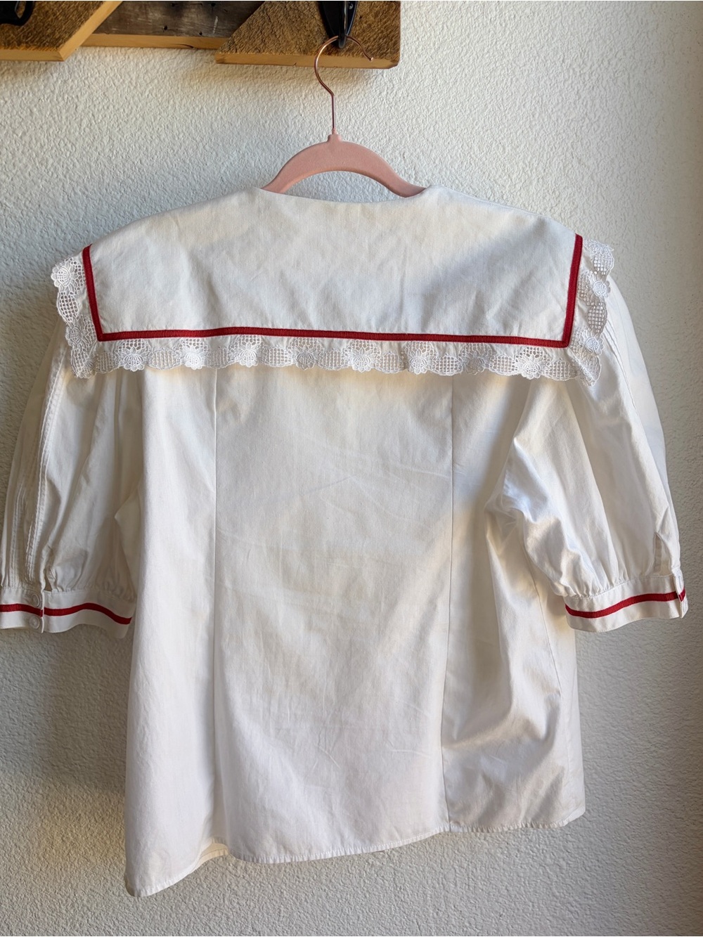 Vintage Gratz Embroidered Lace Collar Blouse - Picture 2 of 4